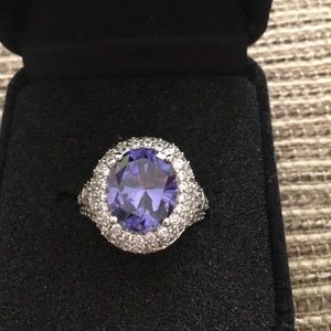 Simulated tanzanite ring
